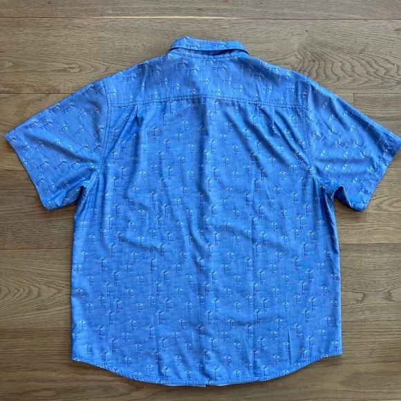 Tommy Bahama Shirt Mens XL Blue Island Zone Mojito Bay Palm Row Coolmax Jacquard - Picture 3 of 8